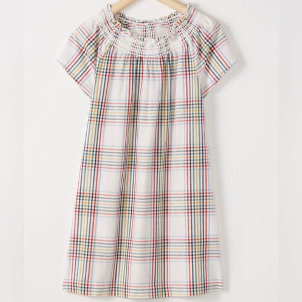 Hanna Andersson Girls 10 Sunny Smocked Plaid Dress